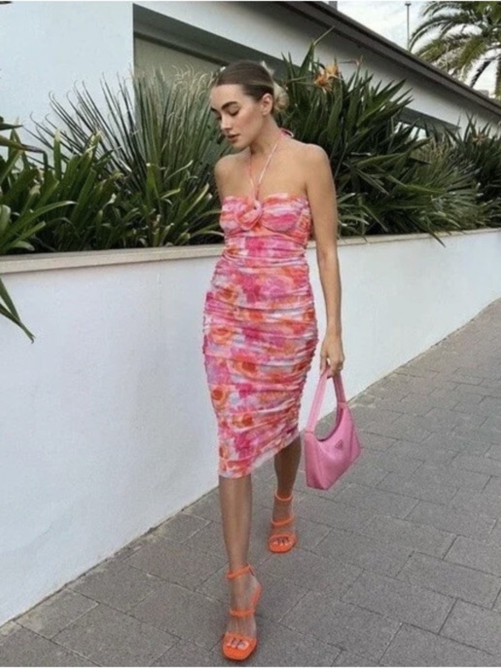 Zara Pink & Orange Floral dress